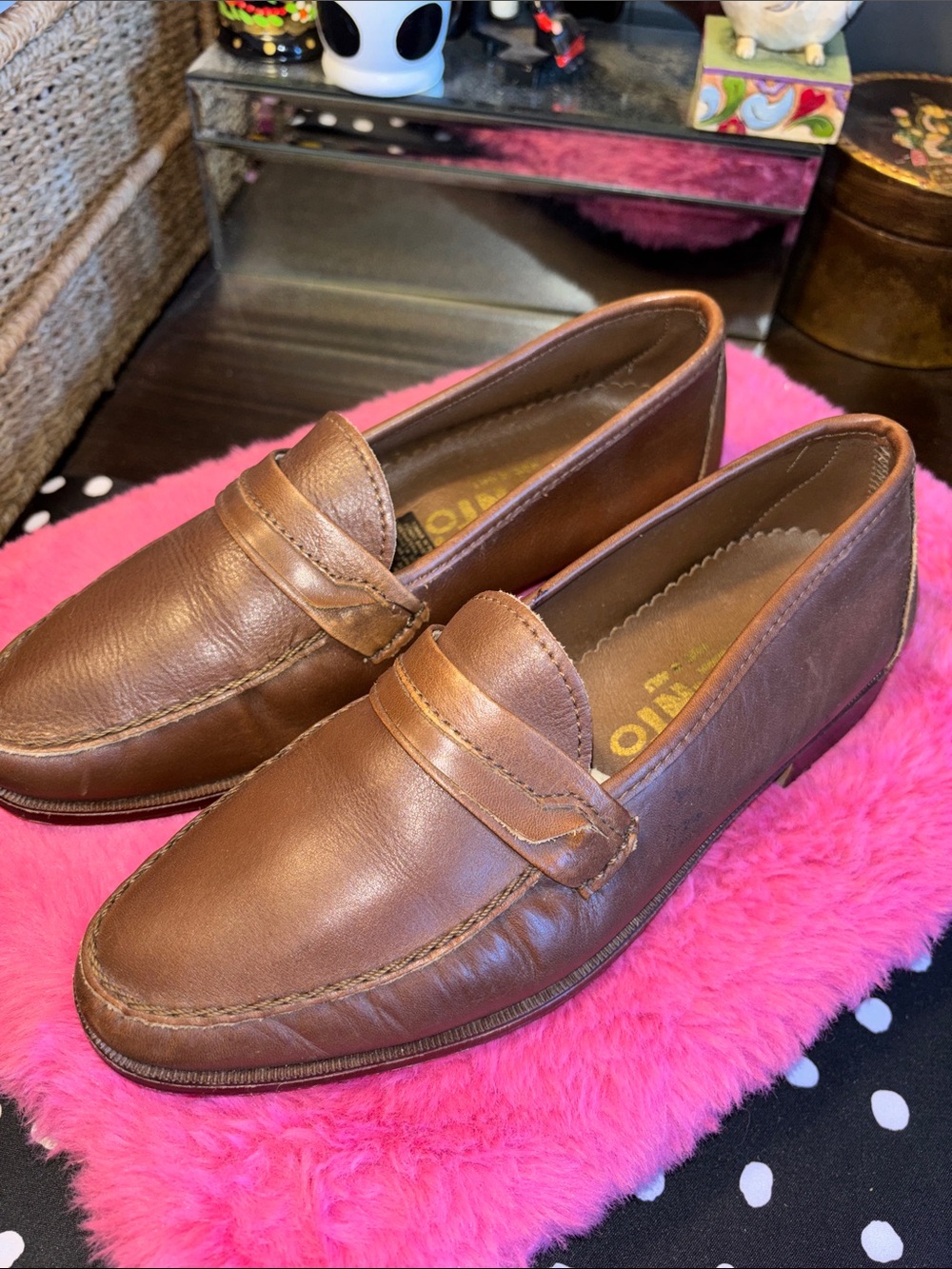 EUC VINTAGE FILANTO made in Italy brown leather with and a classic penny-style